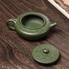 170CC Handmade Green Mud Kettle Yixing Purple Clay Handcarved Flat Morning Teapot Puer Tea Set Kung Fu Teaware Chinese 1Pc 24082