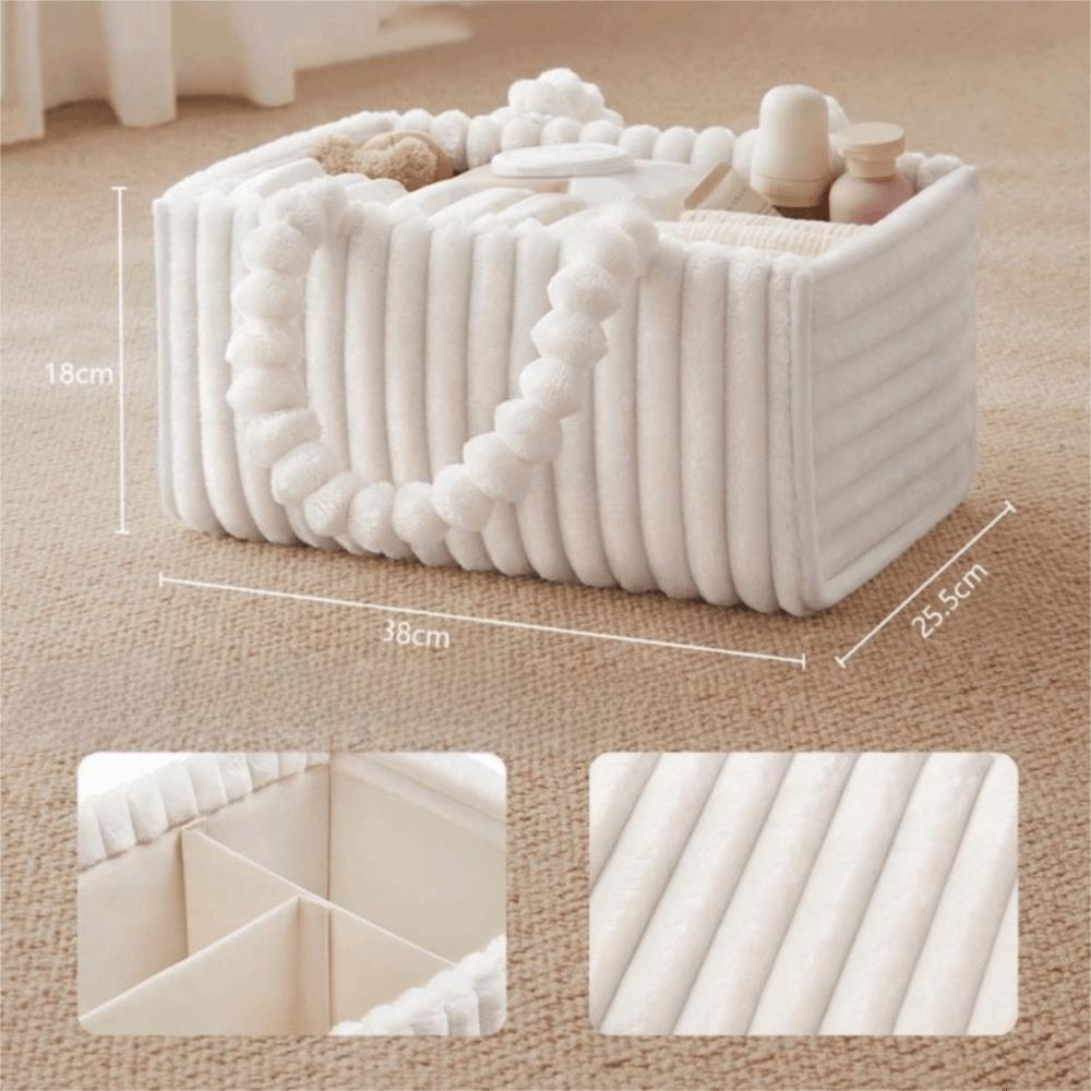 Cozy Material Flannel Diaper Organizer Multi-Pocket Portable Diaper Organizer Large Capacity Newborn Essentials