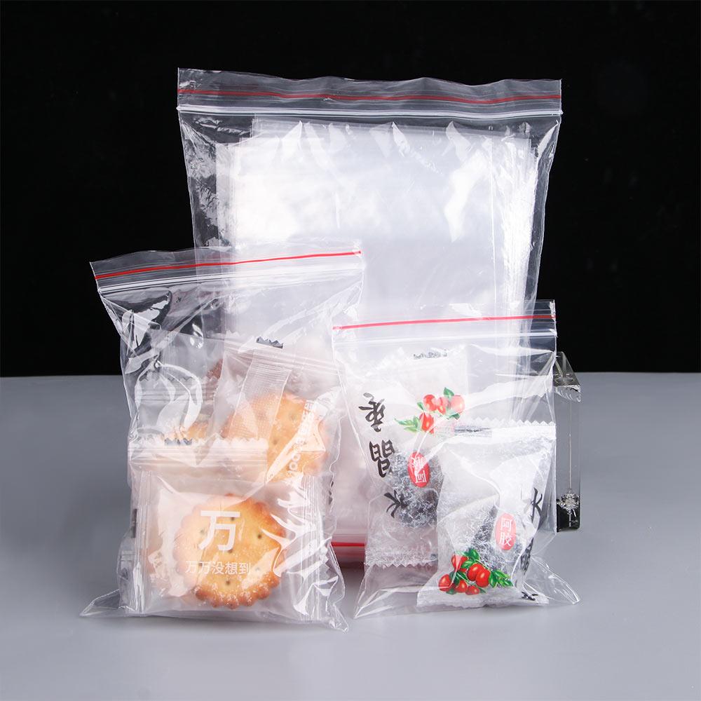 100Pcs Clear Moisture-proof Snacks Food Storage Plastic Bags Sealing Bag Kitchen