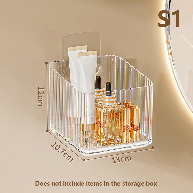 Wall Mounted Shower Shampoo Racks Shelves Organizer Non-Drilling Removable Transparent Pet Material Bathroom Storage Rack