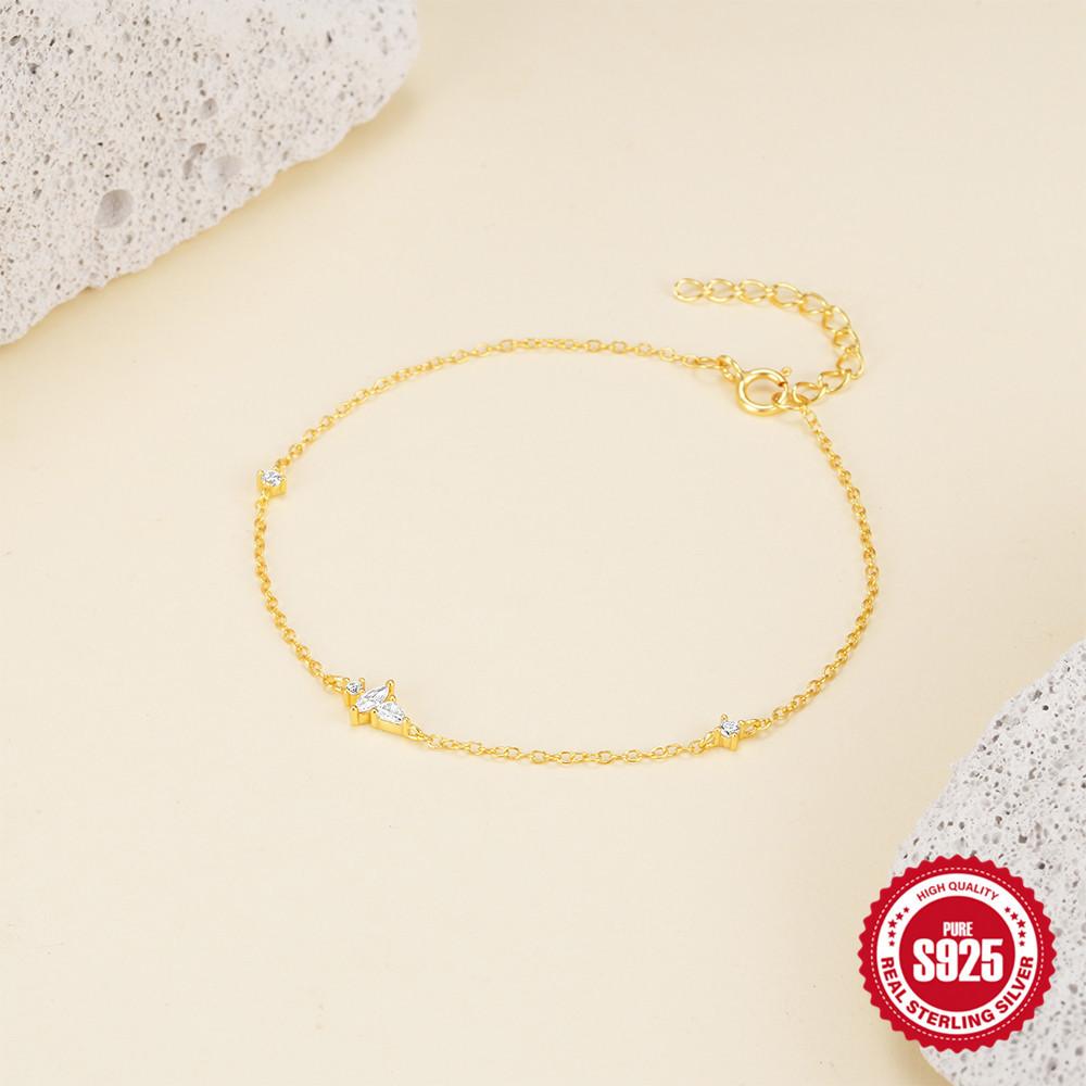 S925 стерлингового серебра циркон инкрустированный повседневный женский браслет темперамент персонализированные нишевые ювелирные изделия высокого класса