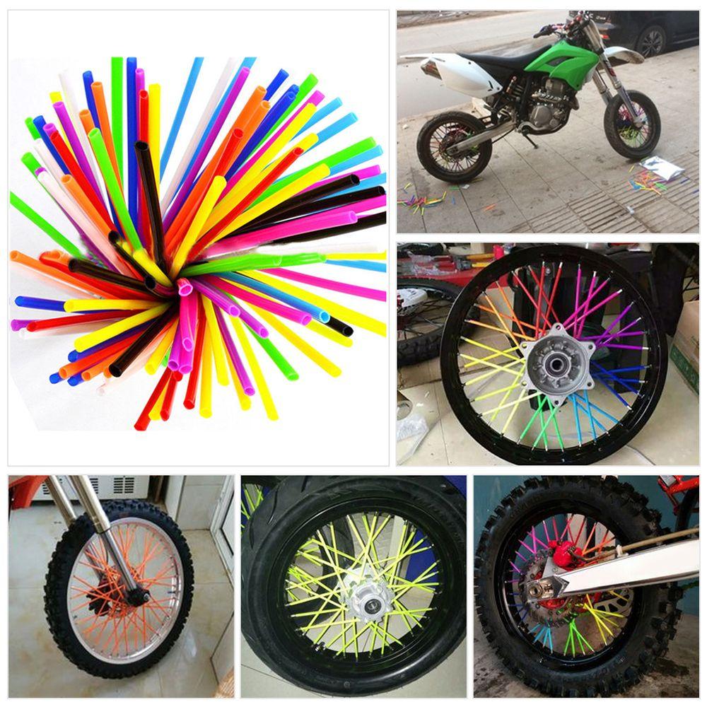 36Pcs Bike Motorcycle Decoration Guard Wheel Spoke Wraps Protector Rims Skins Covers