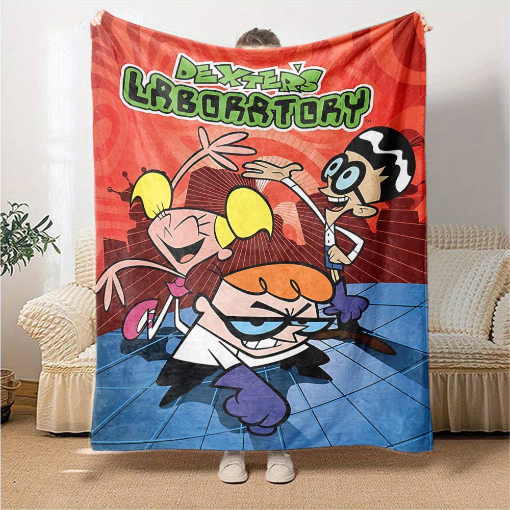 Dexter'S Lab Adventure Flannel Blanket Super Soft Warm Cozy Blanket For Sofa Bed Office Travel Allseason Home Decor Gift