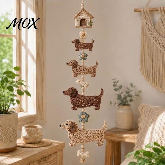 Complete Material Package Garden Cascade DIY Crochet Kit, Butterfly/Halloween/Flower/Bee/Bird/Dog Theme, Handmade Home Decor Wall Pendant for