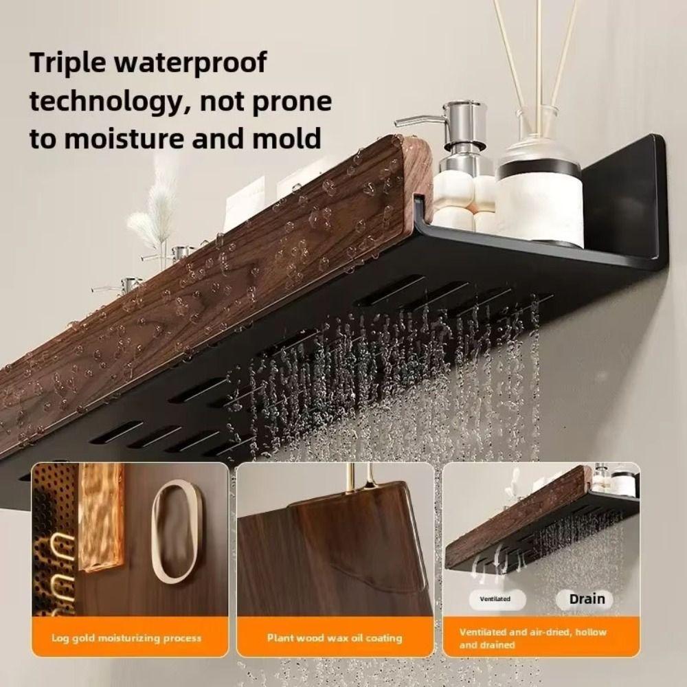 Wood Detachable Shower Storage Rack Corrosion-Resistant Bathroom Storage Rack  Bathroom Use