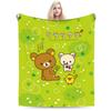 Мультяшное одеяло Rilakkuma, бархатное, для весны/осени, многофункциональное, ультрамягкое покрывало для кровати, офиса, покрывала