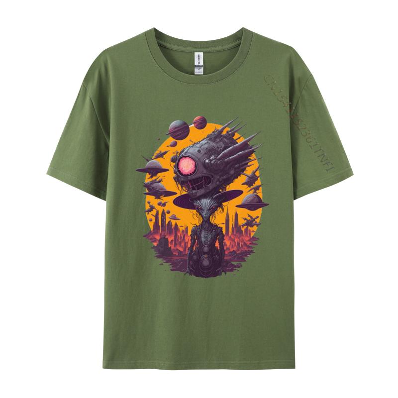 The Alien Hat T Shirt For Male Tee Free Shipping Homme Round Neck T Shirt Designer Clothes Unisex Normal