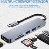 Многопортовый USB C хаб 6 в 1 с кардридером, совместимый с ноутбуками MacBook Pro Air Huawei