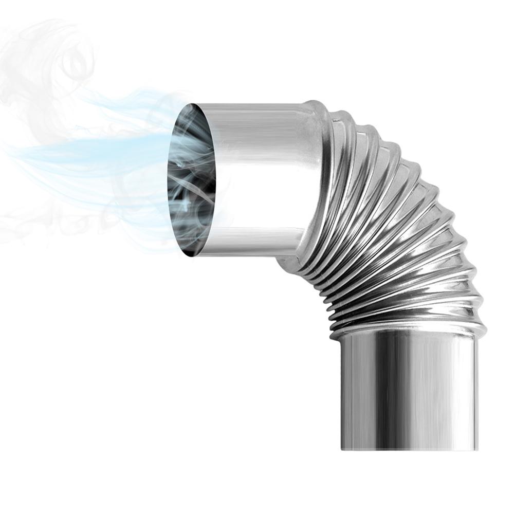 Elbow Pipe 2.36 Inch Stove Pipe Stainless Steel Wood Stove Chimney 90 Degree Furnace Tube Camping