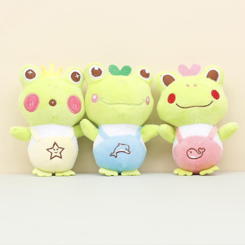 Cute Frog Cartoon Plush Keychain Short Plush Stuffing Pp Cotton 12cm Tall Toy