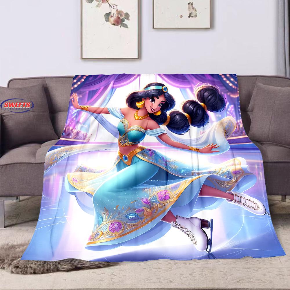 6 Sizes Princess Aladdin Blanket, Sofa Bed Cover Four Seasons Soft Fluffy Quilt Blanket, Indoor Outdoor Leisure Nap Blanket Gift