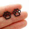 Tiny Dog And Cat Paw Piercing Stud Earrings For Women Stainless Steel Puppy Cute Earrings Zircon Accessories Pircing Oreja
