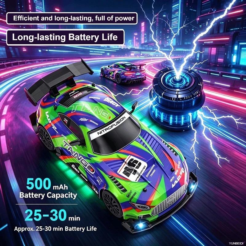 4WD Remote Control Drift Car 1:24 with LED Lights All-round Drifting High-speed Powerful 2.4GHz RC Car Toys Kid's Festival Gifts
