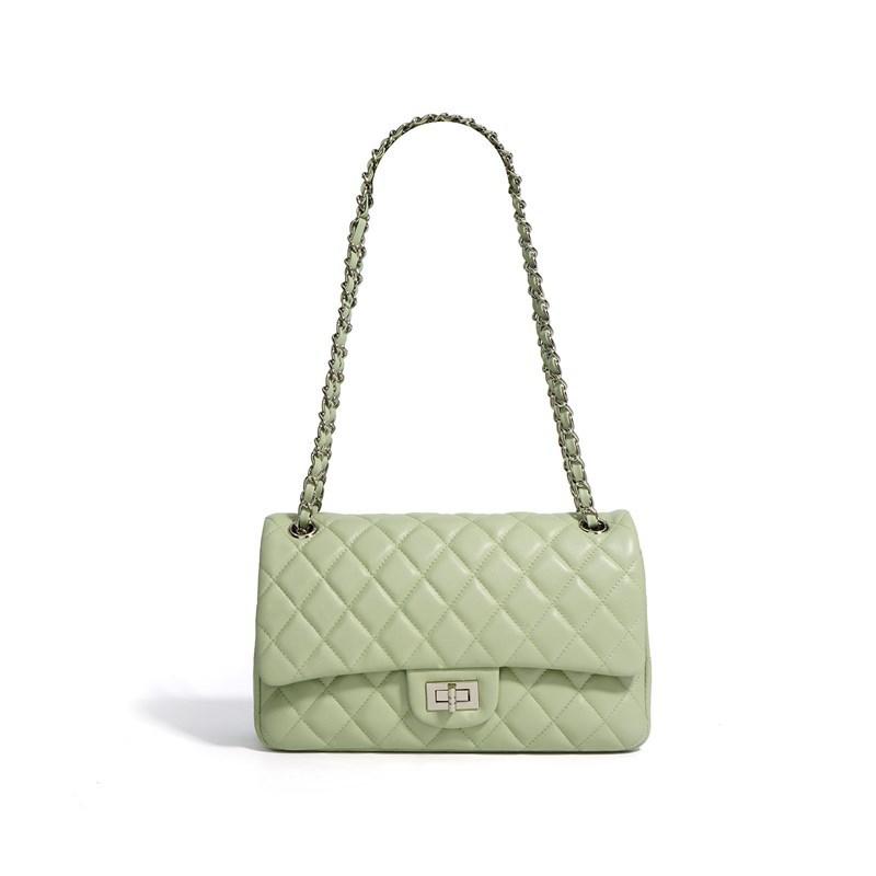 Новая модная универсальная сумка-мессенджер из овчины первого слоя с ромбовидной цепочкой, для通勤, под мышку, на плечо, портативная женская сумка