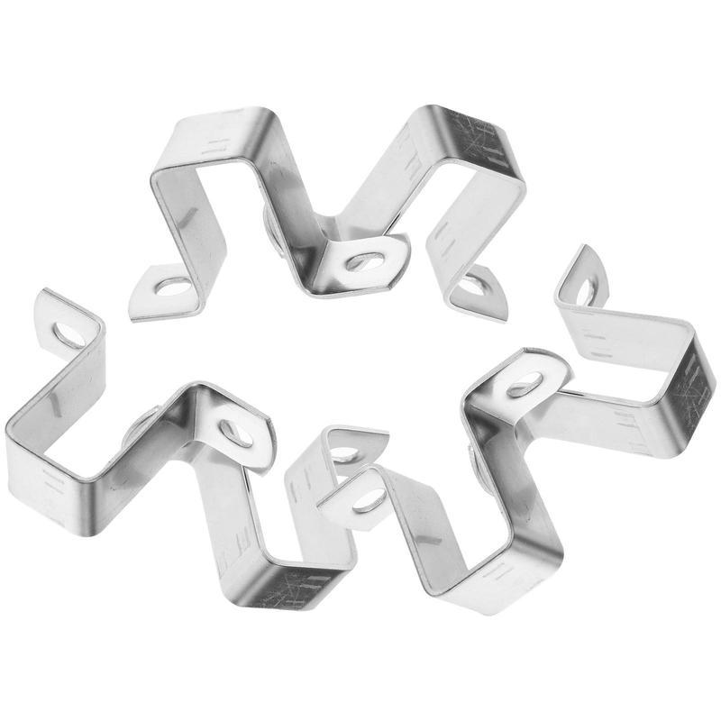 6Pcs Stainless Steel Tube Clamps U Shaped Brackets Mounting Clips For Door Closing Hardware Pipe Woodworking