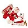 3D Cartoon Coral Fleece Christmas Socks for Adults & Kids, Half-Velvet with Acrylic Ball Design