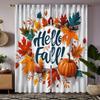 2 шт. HD Hello Autumn тыква кленовый лист объемная декоративная занавеска Желтая завязка цифровая печать занавеска стиль украшения дома