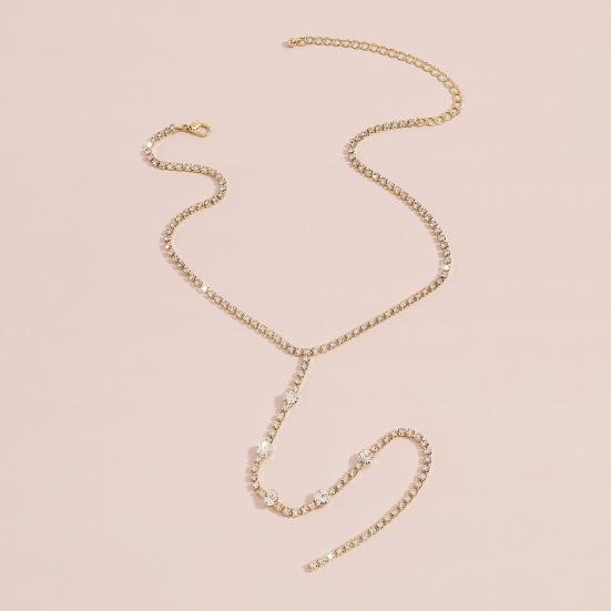 Женское ожерелье со стразами, ожерелье с кисточками, изысканное колье из нержавеющей стали, украшение на длинную шею и грудь