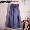 IHUASU Женская Мода Повседневная Однотонная С Принтом Летняя Весенняя Юбка