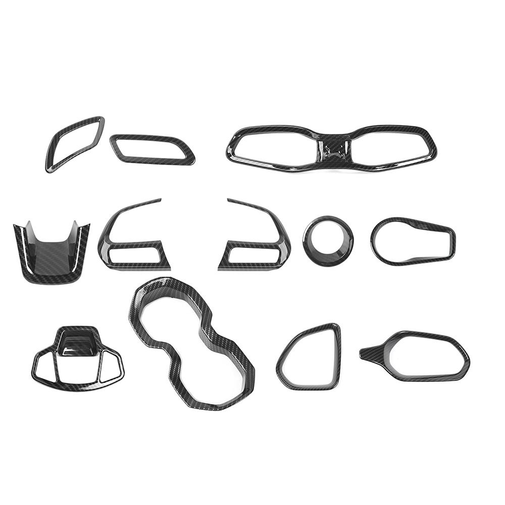 ABS Car Steering Wheel Headlight Switch Decoration Ring Central Air Vent Cover Stickers For Jeep Renegade 2017-2020 Car Exterior Accessories