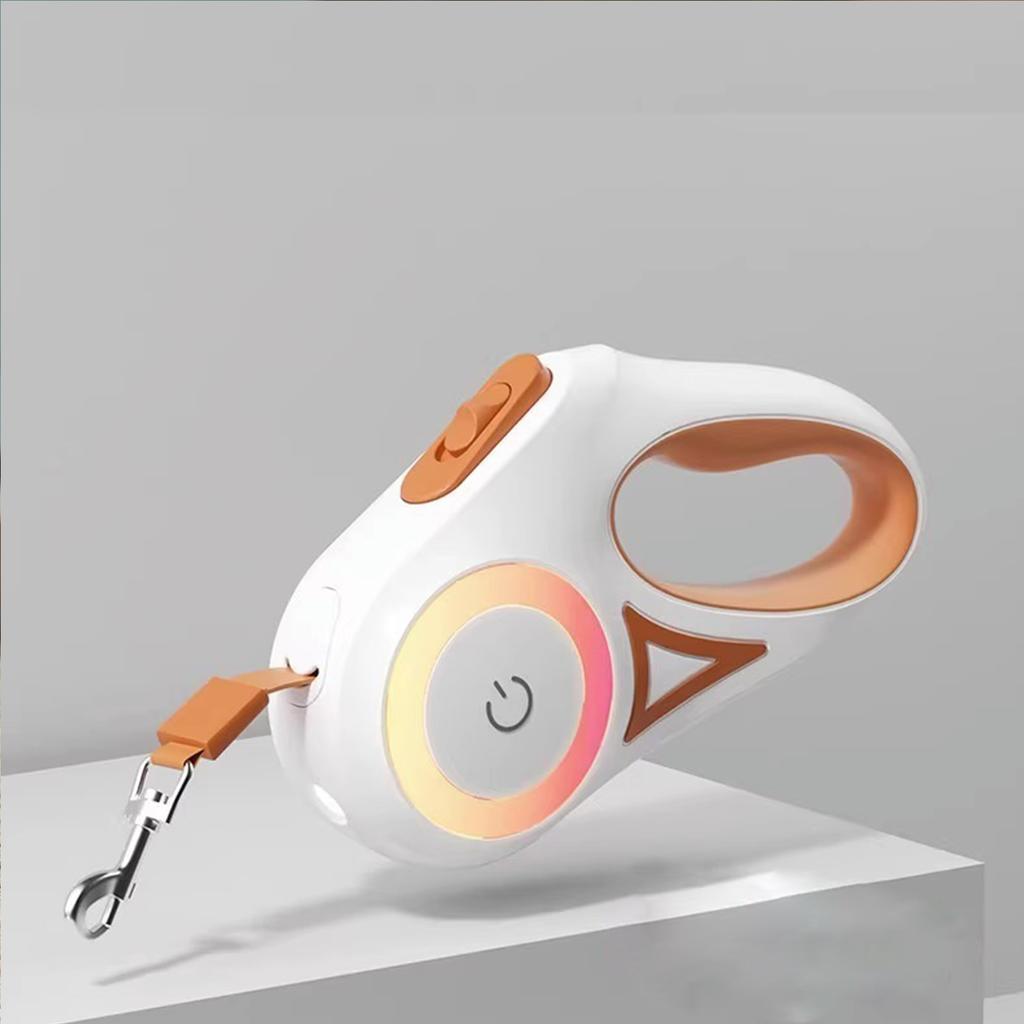 Retractable Dog Walker Retractable Leash for Small and Medium-sized Dogs With Flashlight and Ambient Light Nighttime Safety