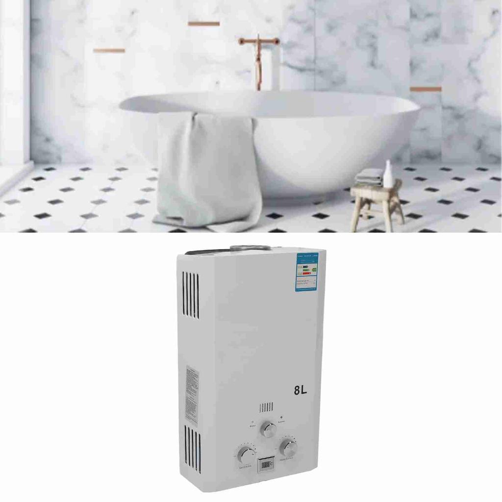 Shower Water Heater 8L Intelligent Water Storage Small Flue Type Liquefied Gas Water Heater for Bathroom Kitchen