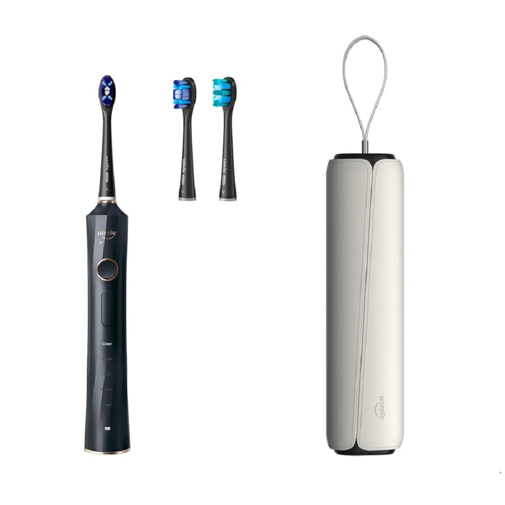 Электрическая зубная щетка Usmile F1 Black Ультразвуковое отбеливание Удобно носить с собой В комплекте с футляром Перезаряжаемый USB Не нужно заряжать 365 дней Type-C []