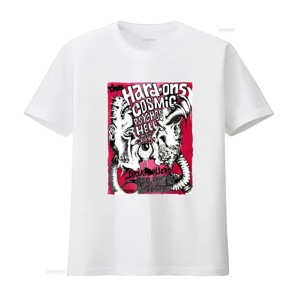 Vintage 1991 Hard Ons Cosmic Psychos Hell To Pay Rock Band T Shirt S 4XL LI1222 vintage Washed Unisex graphic Versatile