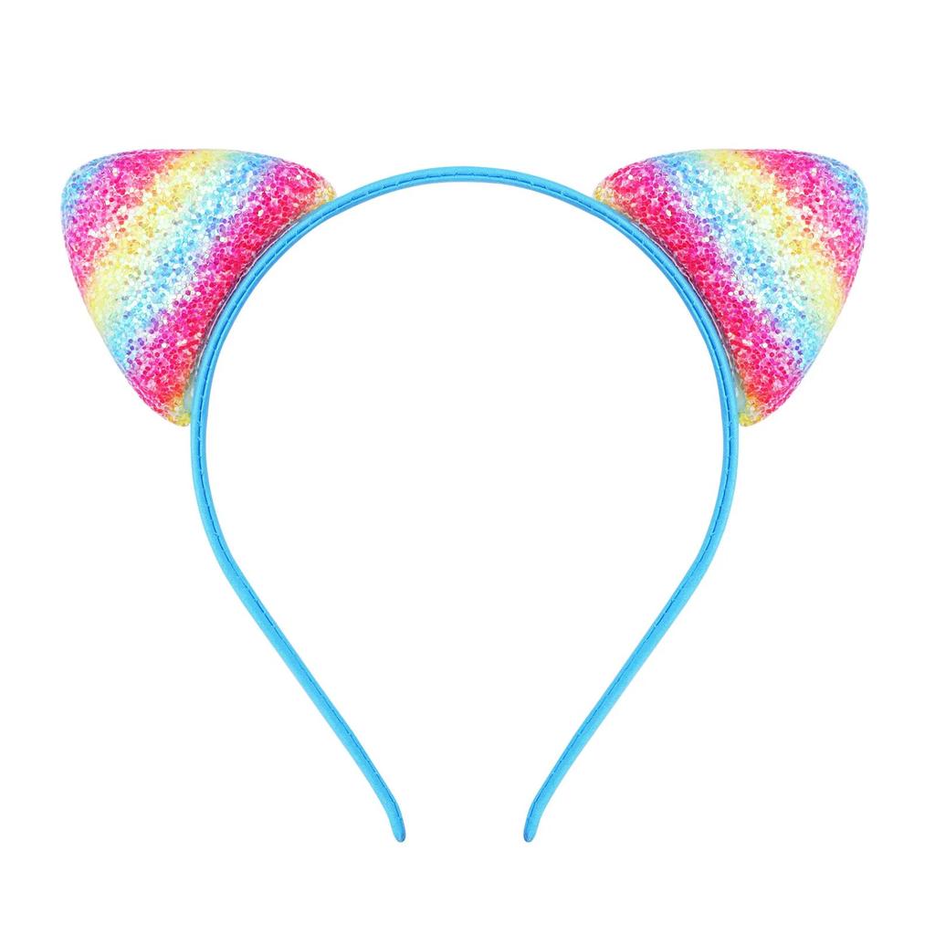 Glitter Cute Cat Ears Headband Kitty Headband Women Girls Kids Sparkly Hair Metal Hoop Shiny Hair Bands Hair Accessories