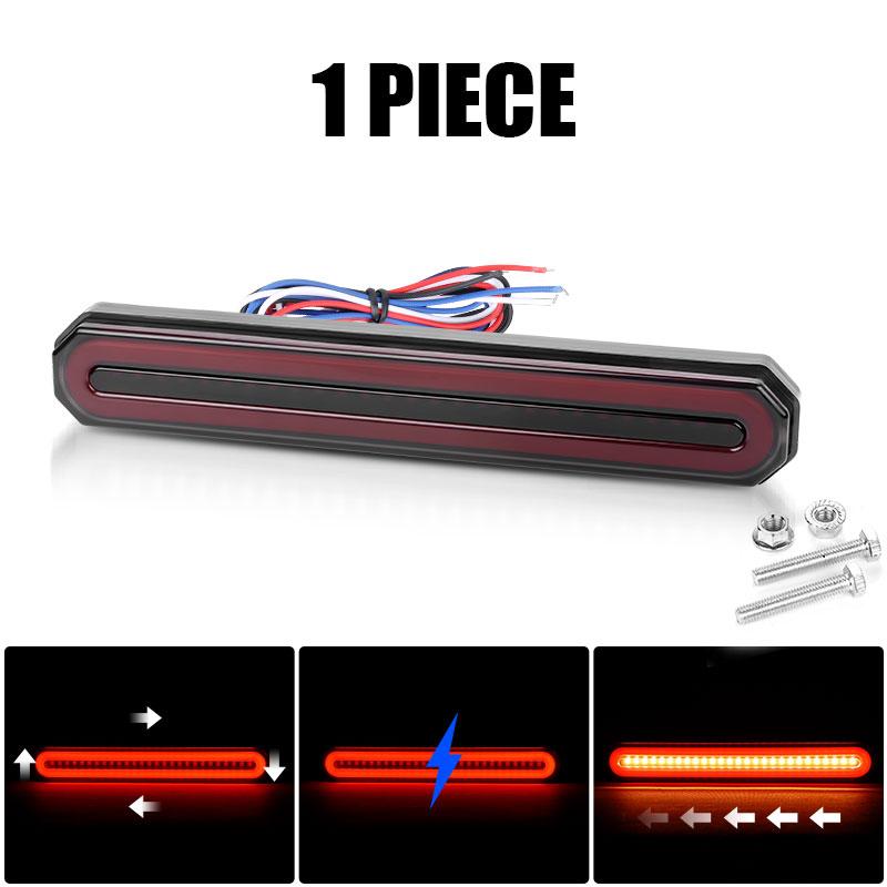Motorcycle 3 In 1 LED Brake Tail Light DRL Sequential Turn Signal Lamp for Cafe Racer Moto ATV UTV UTE Truck Trailer RV 12V 24V