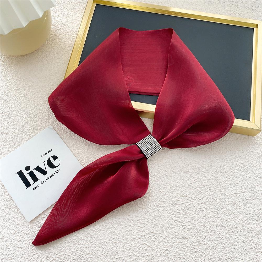 Блестящий шелковый шарф с ушками и крестом: Модная женская повязка на голову и аксессуар для сумки на весну, лето, осень