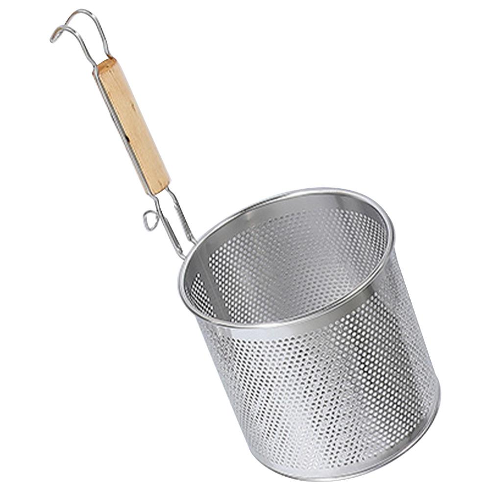 Filter Spoon Stainless Steel Food Strainer Mesh Pasta Wooden Straining Basket Vegetable Colander