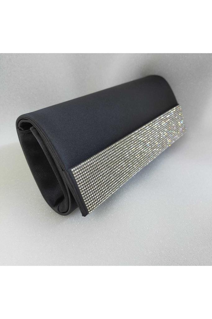 Women's Stylish and Useful Evening Dress Bag Silver Lame Shiny Mirror Fabric Stone Evening Dress Bag
