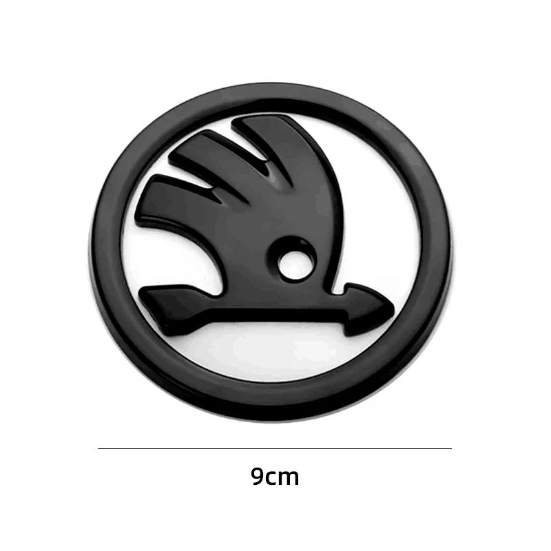 AWLV7 80mm 90mm ABS Emblem For Skoda Fabia 1 2 Octavia a7 RS Superb Rapid Yeti Karoq Vision Car Head Front Rear Boot Tailgate Sticker