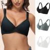 Women's Widened Shoulder Straps Large Size Thin Cup Bra Gathered Adjustment Anti-sagging All-match Underwear Bra for Women