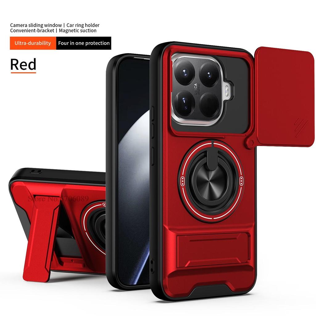 Бронированный чехол 15T/15T Pro для Xiaomi 15T Pro, противоударный чехол-слайдер с защитой объектива, чехол для телефона для Xiaomi 15T, чехол Fundas с кольцом
