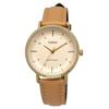 CASIO LTP-VT03GL-4B analog quartz ladies watch pale orange metallic x beige leather band overseas model