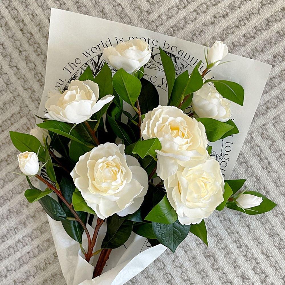 Искусственные ветки гардении с эффектом реального прикосновения, ручная работа, искусственные цветы, декор для отеля, ресторана