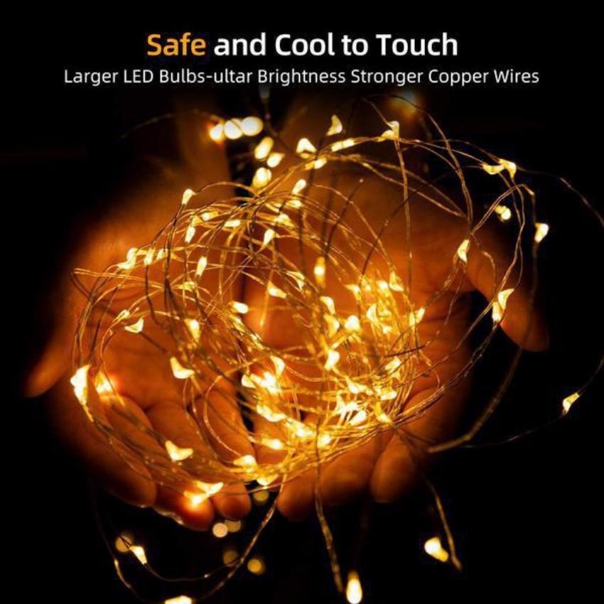 8-function Solar Led Copper Light String Outdoor Waterproof Courtyard Christmas Day Decorative Light String