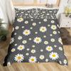 Пододеяльник с ромашками, ботанический цветочный комплект постельного белья из микрофибры с натуральным цветочным узором, одеяло, покрывало King для комнаты для мальчиков и девочек