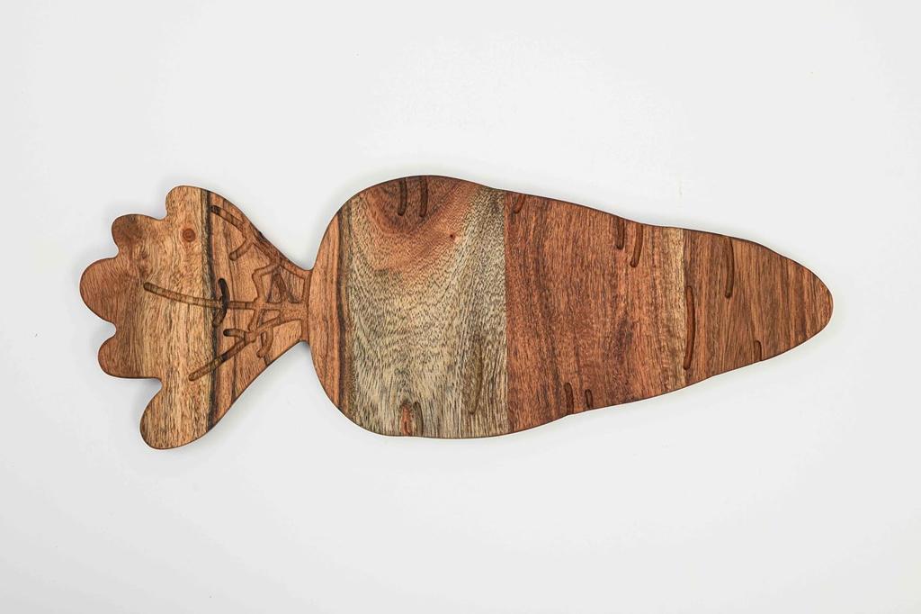Carrot Shaped Wood Serving Board, Organic Wood Cutting Board for Kitchen, Wooden Charcuterie Boards, Funny Easter Serving Platter for Cheese and Food
