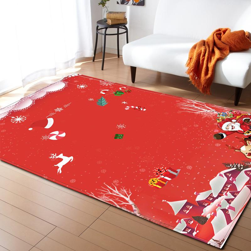 Christmas Living Room Carpet Bedroom Dining Room Floor Mat Doormat Pattern Can Be