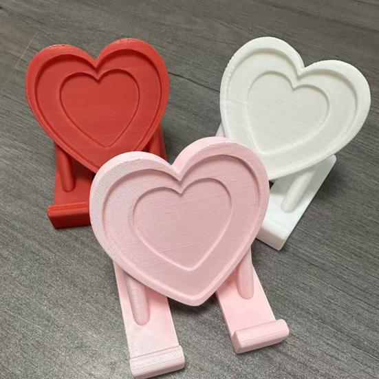 Держатель для телефона в форме сердца 3D-печать в форме сердца-любовь Подставка для мобильного телефона Подарок на День святого Валентина для Дома Офиса Настольное украшение
