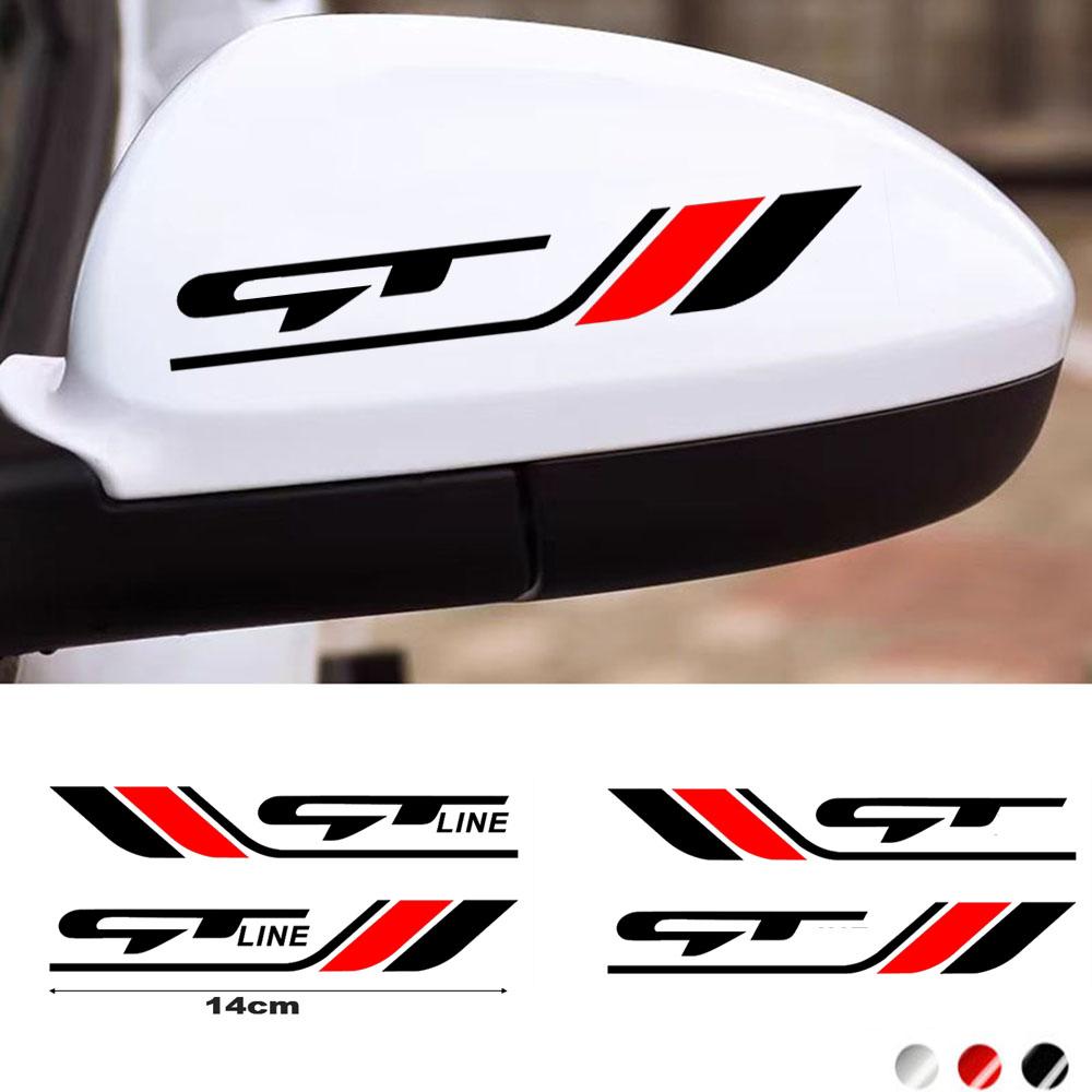 2pcs Reflective Car Rearview Mirror Sticker Vinyl Decal For kia GT