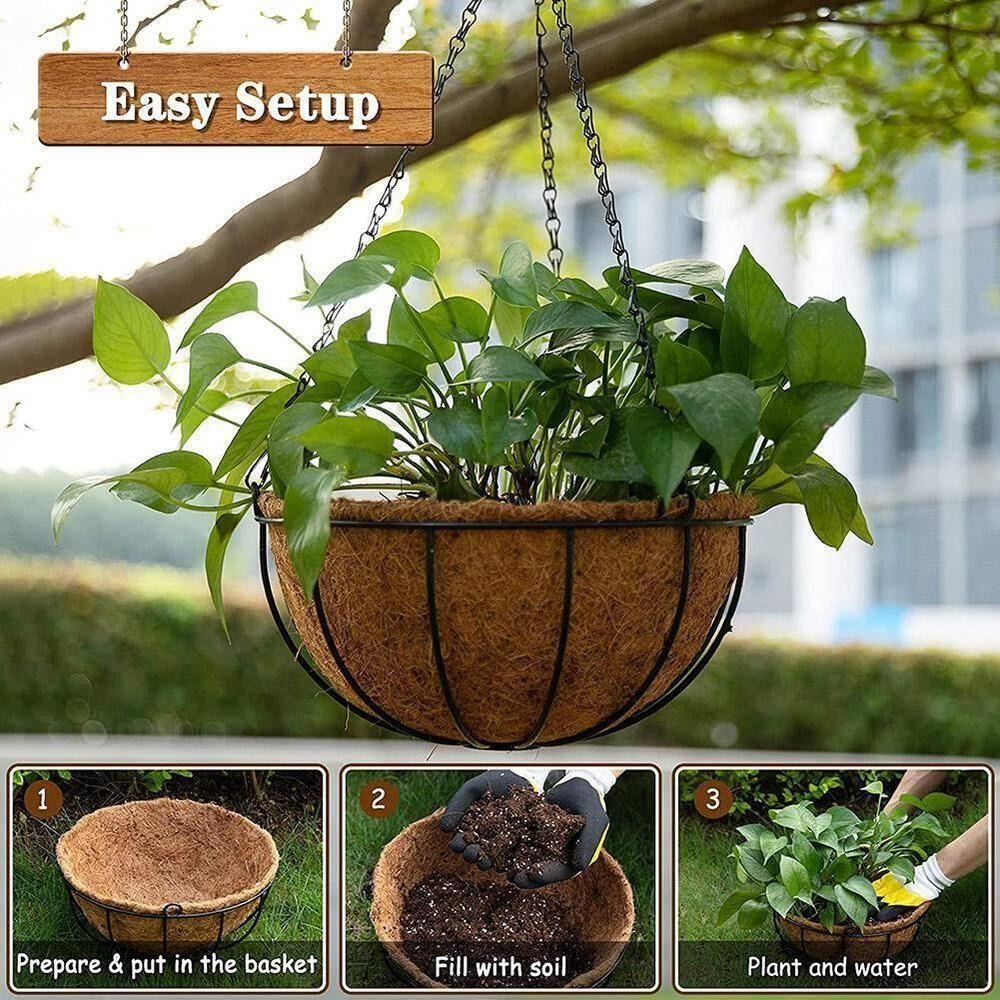 Outdoor 100% Natural Coco Basket Replacement Liner For Planters Coconut Liners Hanging Basket Liner