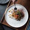 Round Steak Plate Stone Grain Dessert Dishes Plate Simple Fruit Salad Plate  Restaurant