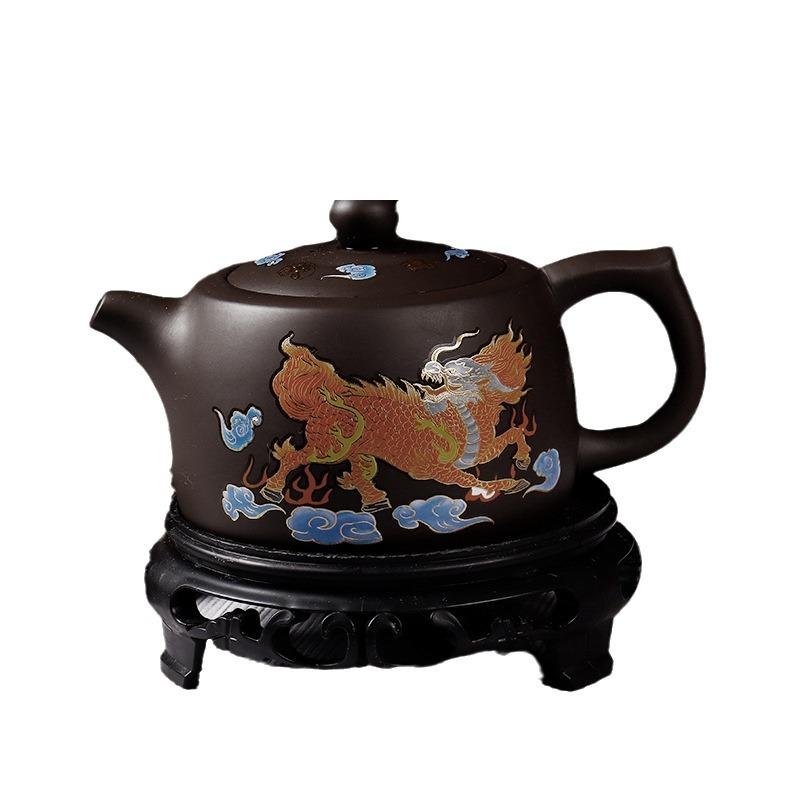 Fire Qilin raw ore color-changing purple clay pot handmade phoenix pot Xishi pot water bird call teapot well bar pot