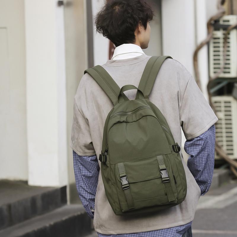 Рюкзак однотонный мужской нейлоновый водонепроницаемый большой емкости легкий дорожный рюкзак для школьников