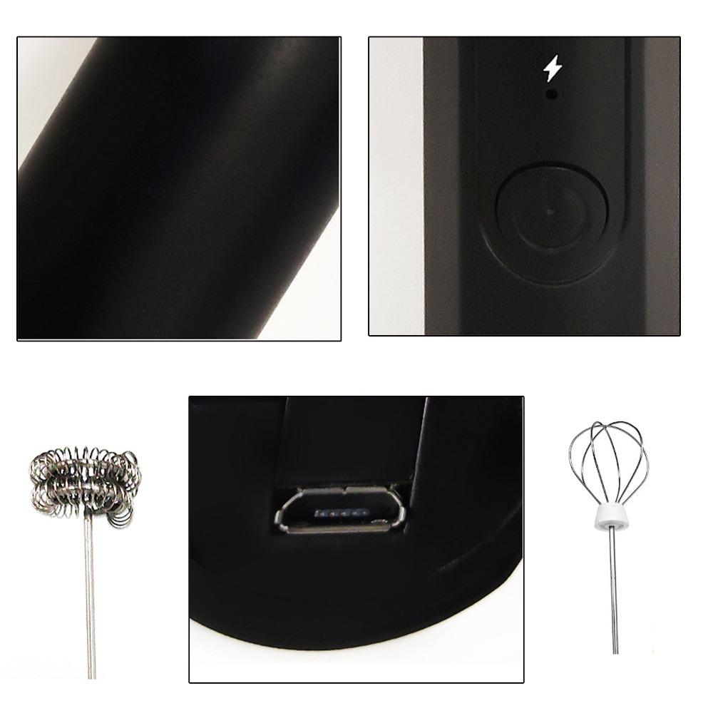 3 Speeds Milk Frother Black White Drink Mixer Durable Coffee Frother  Kitchen