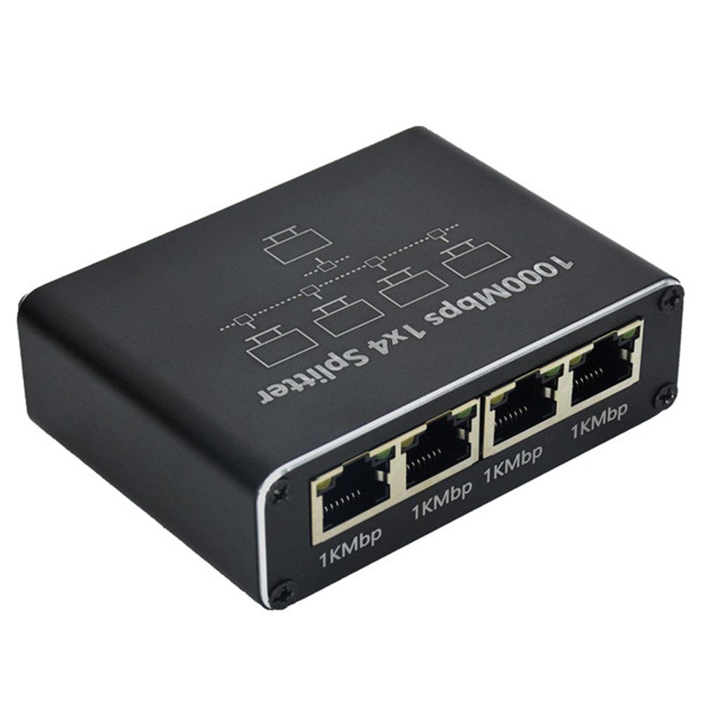 Разветвитель Ethernet RJ45 1 на 4 с USB-кабелем питания, 1000 Мбит/с, гигабитный Ethernet-адаптер, сетевой разветвитель LAN для ПК и ТВ-приставки